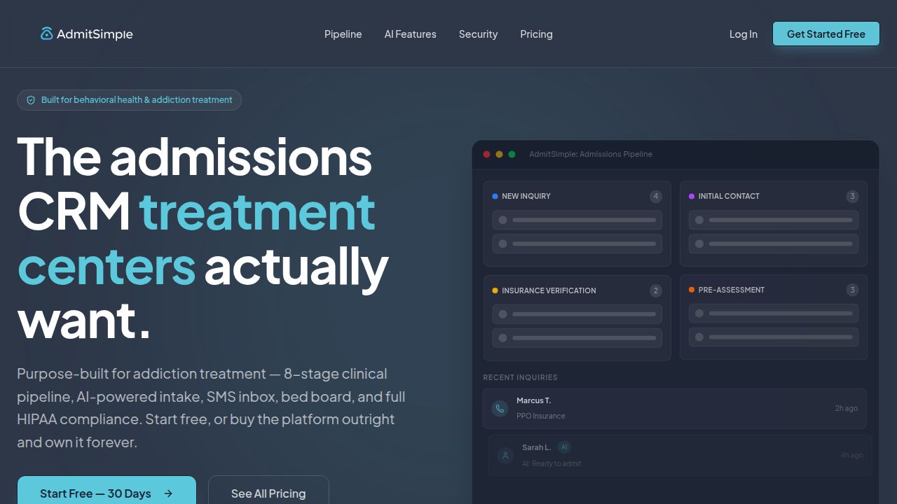 Simple Admit AdmitSimple | Admissions CRM Powered by Claude